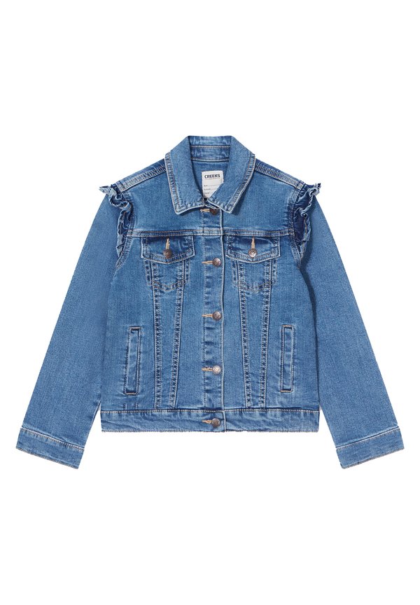 MIT VOLANTS AN DEN SCHULTERN - Jeansjacke - denim double stone