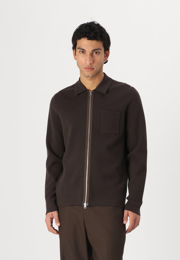 GUNA ZIP - Cardigan - turkish coffee