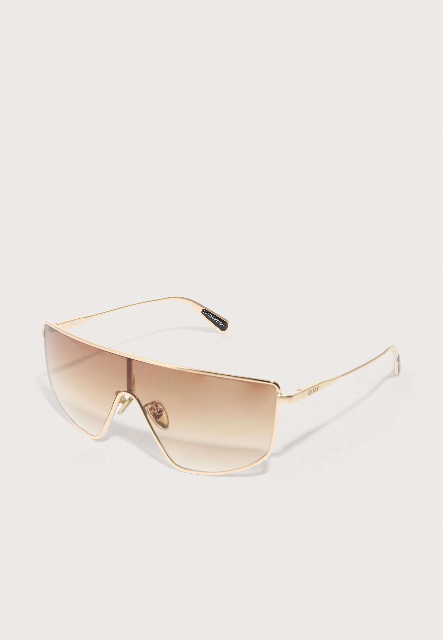 NEW! Quay Entourage Gold Shield Sunglasses with Sepia Gradient Lens QUAY Entourage Sunglasses - Brushed Gold/Sepia (Limited  main image 2