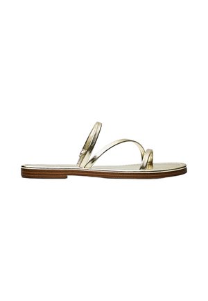 Bershka, MULTIPLE STRAP - FLAT SANDALS - Slip-on sandaler - gold-coloured