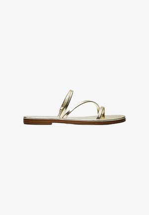 Bershka, MULTIPLE STRAP - FLAT SANDALS - Mules - gold-coloured