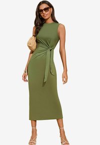 Lipsy SLEEVELESS RACER TIE SIDE - Kotelomekko - khaki green