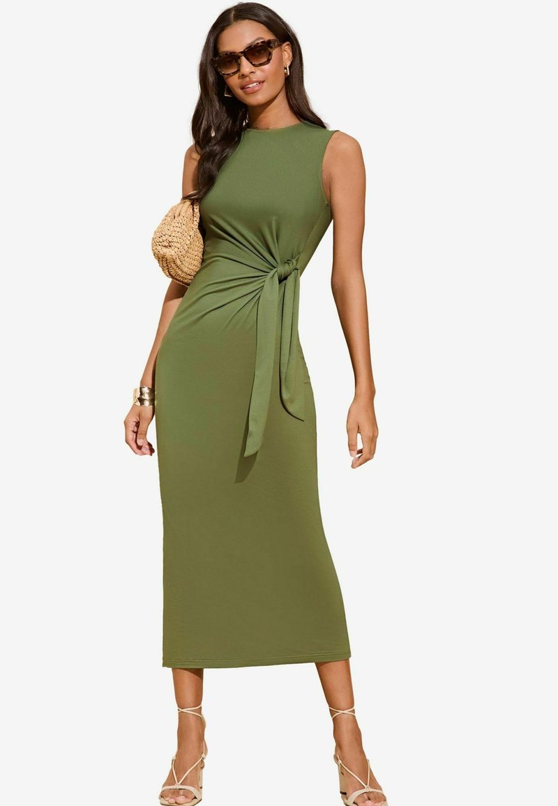 Lipsy SLEEVELESS RACER TIE SIDE - Kotelomekko - khaki green