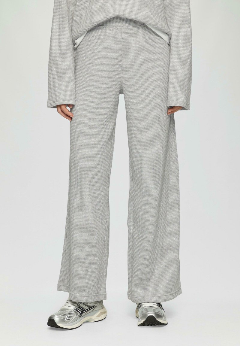 QS WIDE-LEG - Broek - grau meliert