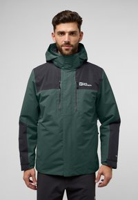 Jack Wolfskin JASPER 3IN1 - Regenjas - black olive