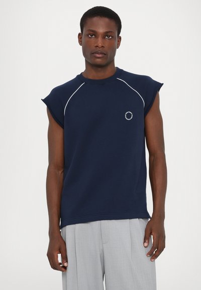 Ron Dorff SLEEVELESS PIPING - Mikina - deep ocean