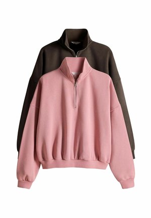 REGULAR FIT - 2 PACK HALF ZIP NECK - Pusa - pink chocolate brown