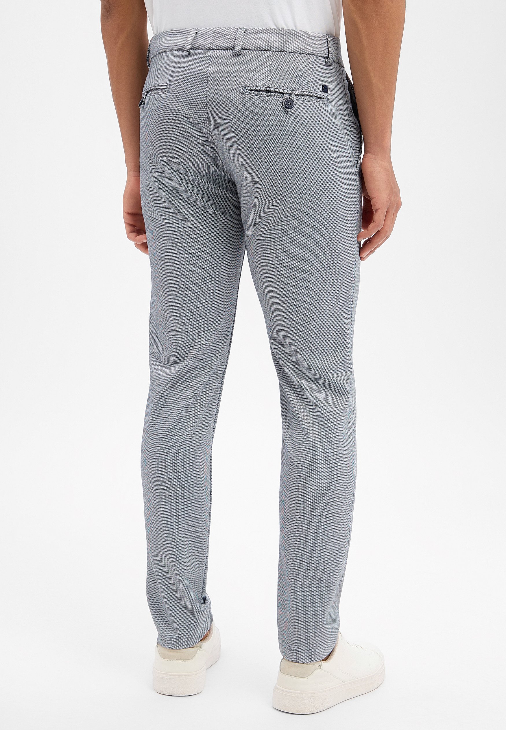 Bugatti Pantaloni Eleganti Casual Uomo/Donna – Maglia Viscosa Elastica, Orlo A Costine Con Coulisse, Beige
