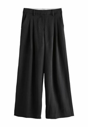 Next, PETITE FIT - CRINKLE PALAZZO TROUSERS . - Nohavice - black