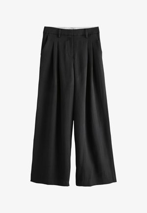 Next, PETITE FIT - CRINKLE PALAZZO TROUSERS . - Nohavice - black