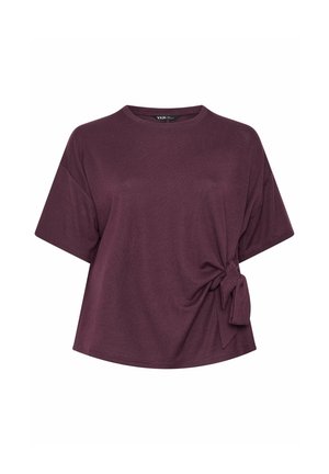 Yours Clothing, PLUS SIZE CASUAL TOPS - T-Shirt print - aubergine