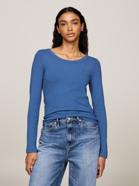 Tommy Hilfiger SLIM  - Top dugih rukava - fossil blue