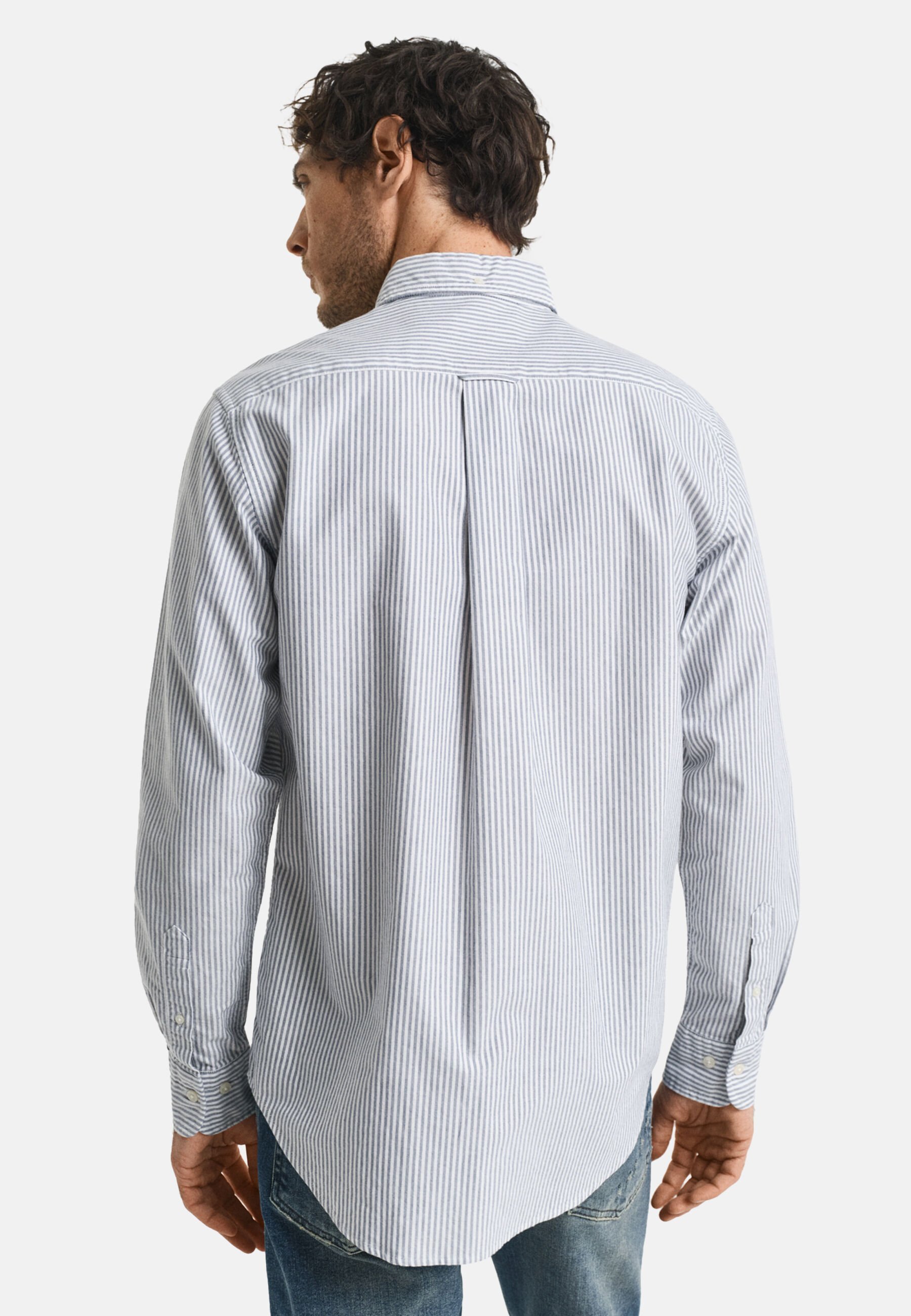 GANT Herren Hemd Poplin Banker – Mit Kellerfalte & Stickerei, Normale Passform
