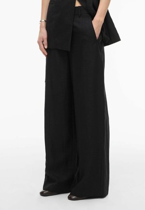 Rouge Edit WIDE LEG  HIGH WAIST - Pantalon classique - meteorite
