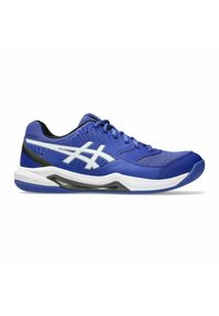 Baskets de sport bleues avec tige en maille et synthétique. Présente des accents blancs, un design texturé, un col rembourré et un contre-orteil noir.
