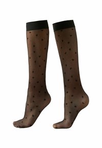 Kniestrümpfe - schwarz  black hearts dot
