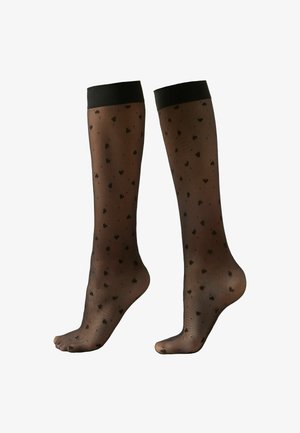 Calcetines hasta la rodilla - schwarz  black hearts dot