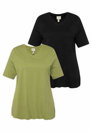 GRANDES TAILLES LOT DE 2 - T-shirt basic - sauge