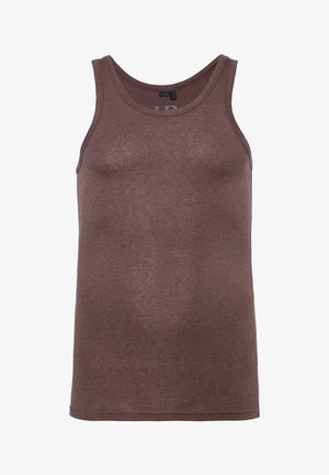 JP1880, VEST, SLEEVELESS, MOTTLED RIBBED JERSEY, UP TO 8XL - Tílko - dark brown