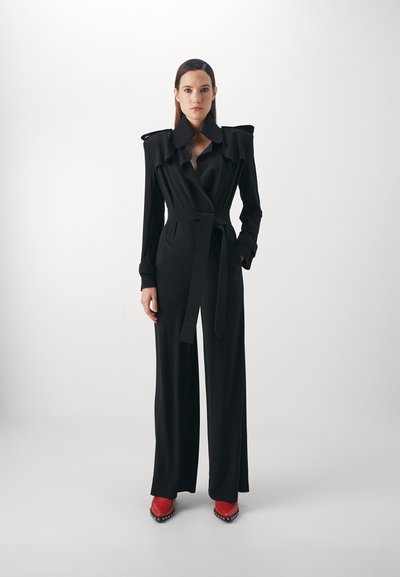 Norma Kamali DOUBLE BREASTED TRENCH STRAIGHT LEG - Kombinezonas - black