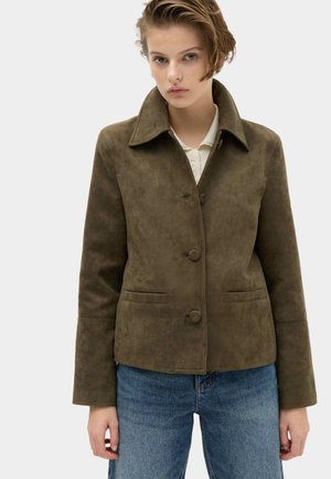 Marks & Spencer, Kunstlederjacke - olive