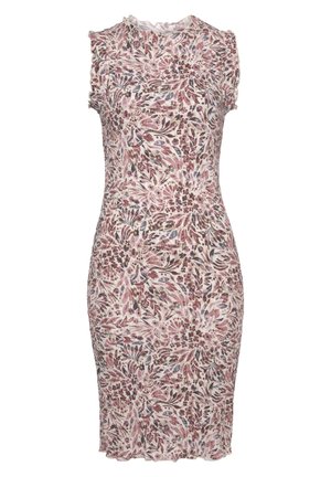 DRUCK - Etuikleid - creme mauve bedruckt