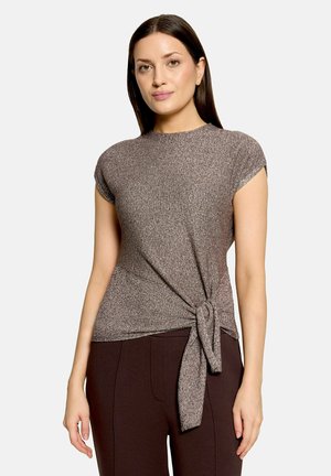 Cartoon, CARTOON MIT KRAGEN KURZARM-SHIRT - T-Shirt print - brown melange