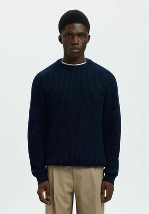 MIT RUNDHALSAUSSCHNITT REGULAR FIT - Trui - sky captain