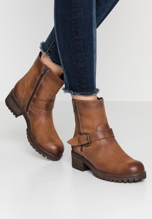Botines con plataforma - cognac