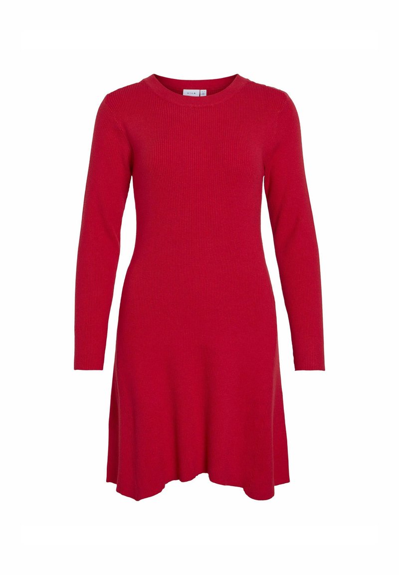 Vila Gebreide jurk rood