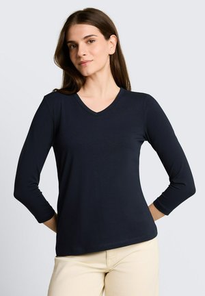 TOM TAILOR TOM TAILOR T-SHIRT BASIC LANGARMSHIRT MIT V-AUSSCHNITT - T-shirt à manches longues - sky captain blue