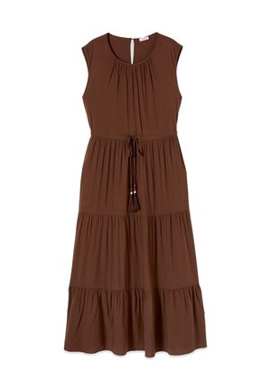 Oltre, VESTITO LUNGO A BALZE - Day dress - marrone
