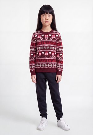 ONLY MINI, KMGXMAS PRESENT O NECK - Πουλόβερ - salsa/sea pink/cloud dancer