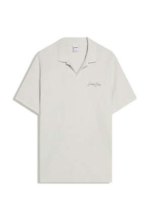 Bershka, EMBROIDERED STRUCTURED SHORT SLEEVE   - Polo shirt - light grey