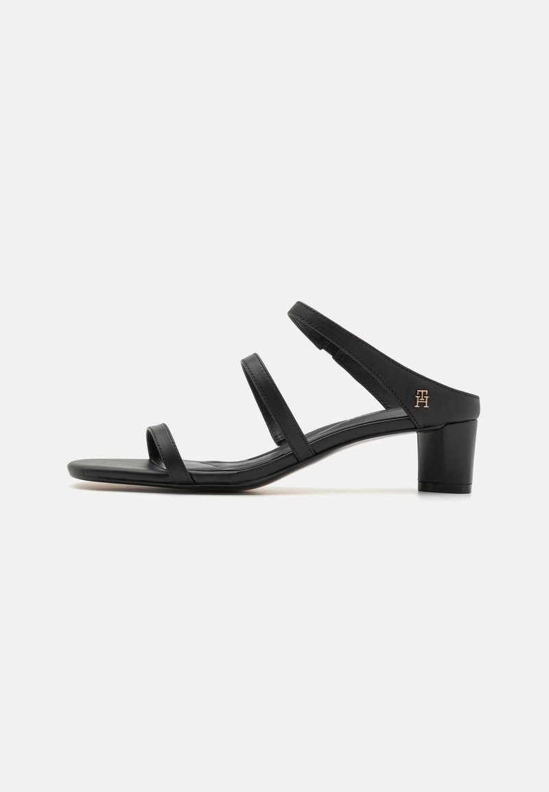 Tommy Hilfiger - STRAP MID HEEL - Natikači s peto - black, Povečajte