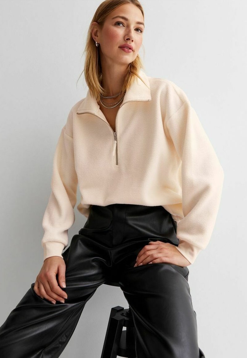 New Look 1/2 ZIP - Fleece jumper - off white/off-white - Zalando.de