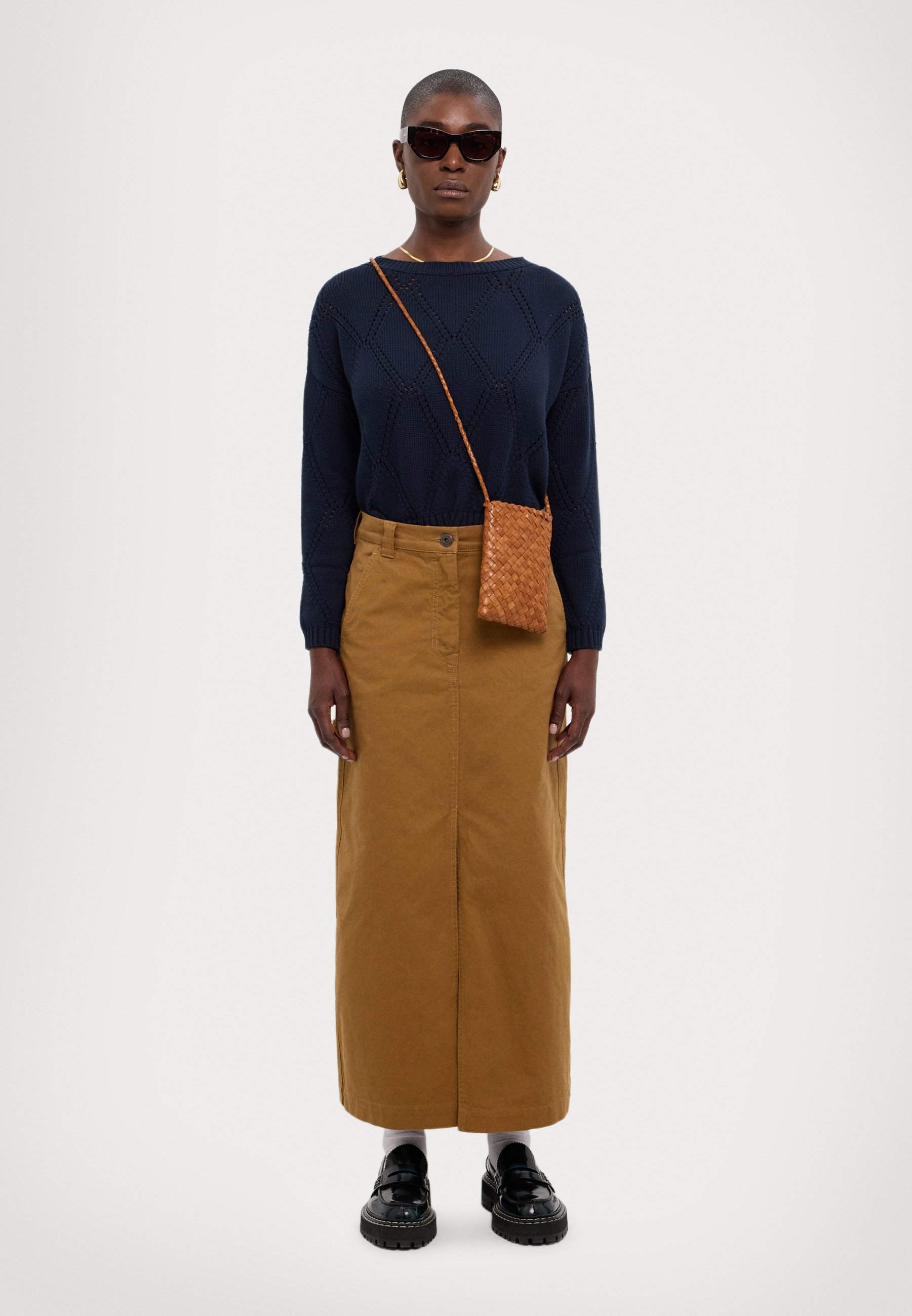 Weekend Max Mara QUINCY - A-line skirt - terra/cognac - Zalando.co.uk