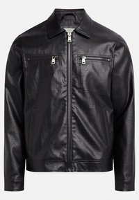 STEFAN JACKET REGULAR FIT - Imitert skinnjakke - black