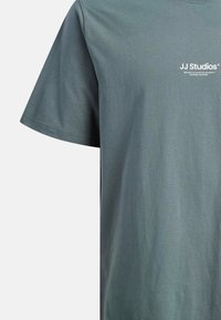 Kortærmet t-shirt i en dæmpet grøn farve, lavet af blødt stof. Har et lille hvidt logo print på brystet. Klassisk rund halsudskæring.