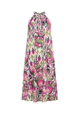 Ulla Popken, FLORAL OGEE HIGH-NECK DRESS - Maxikjoler - orchid
