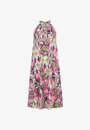 Ulla Popken, FLORAL OGEE HIGH-NECK DRESS - Maksimekko - orchid