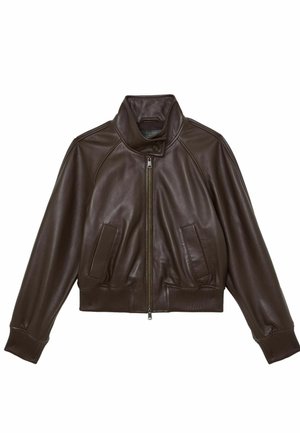 ELOISE FUNNEL-NECK - Læderjakker - chocolate brown