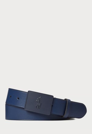 Polo Ralph Lauren PONY PLAQUE LEATHER BELT - Vöö - newport navy