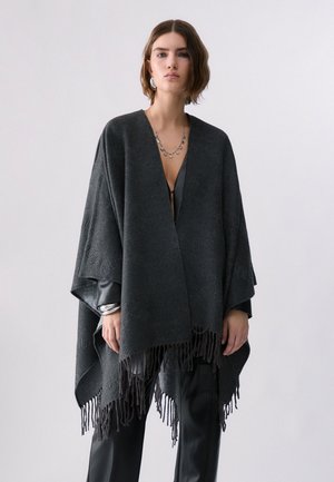 LIU JO, PONCHO EMBOSSED - Mantella - antracite