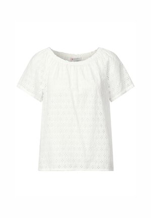 Street One MIT LOCHSTICKEREI - Blouse - weiß
