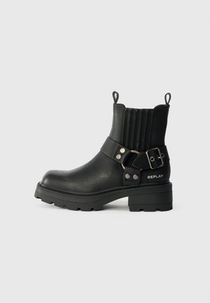 Cowboy/biker ankle boot - black