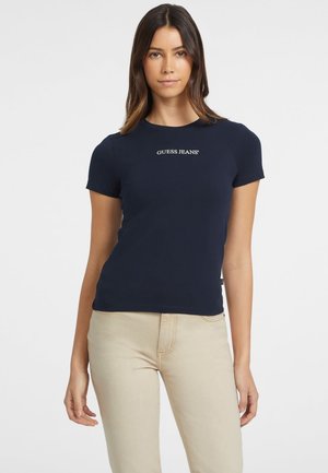 SLIM LOGO EMB - T-Shirt print - blu scuro