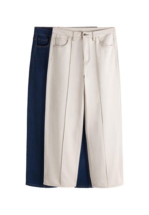 THE SET, 2 PACK PINTUCK - Wide Leg - mid blue/cream