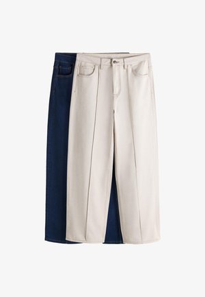 THE SET, 2 PACK PINTUCK - Leveälahkeiset - mid blue/cream