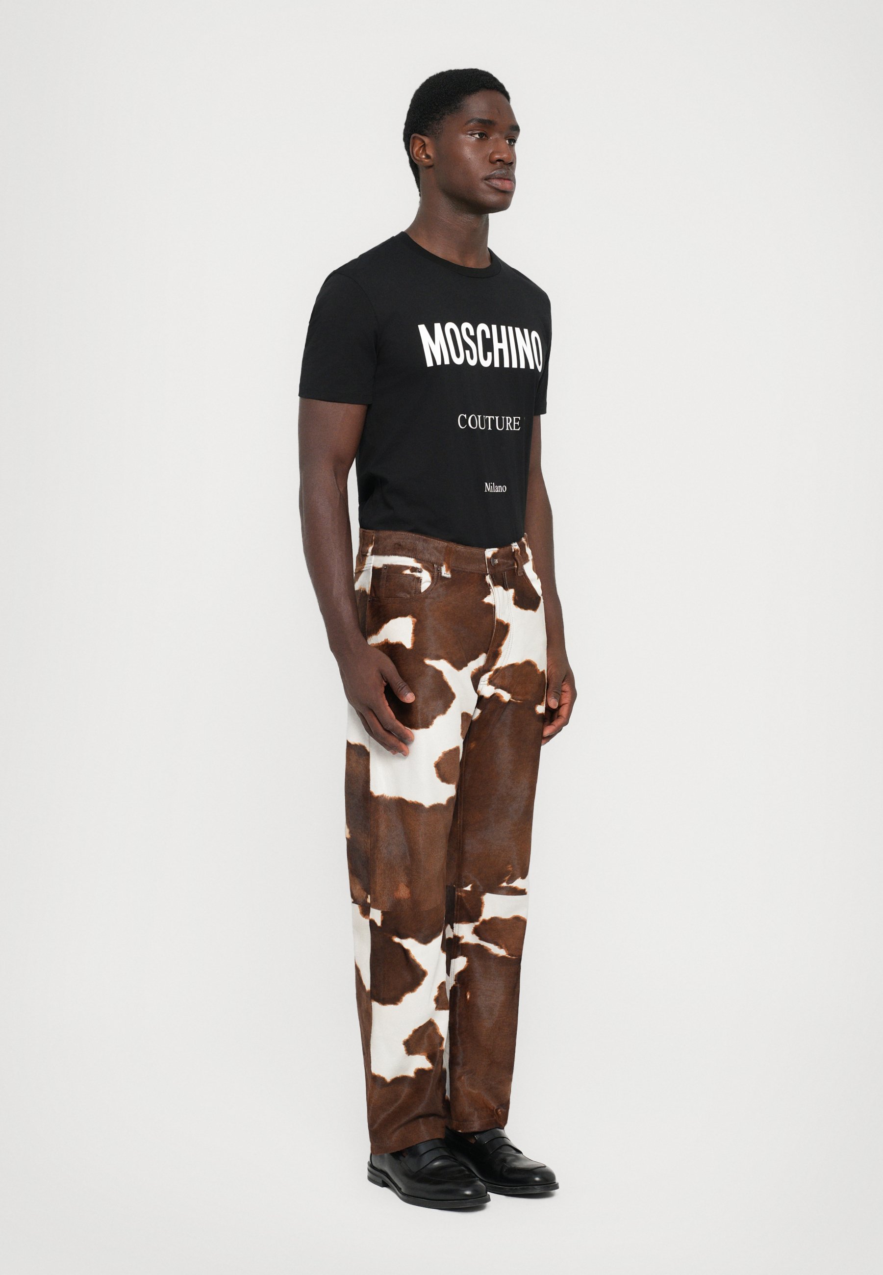 MOSCHINO ARCHIVE - Leather trousers - white - Zalando.co.uk